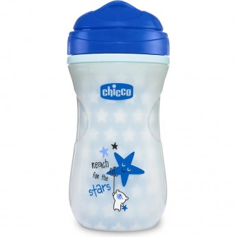 Поильник CHICCO GLOWING CUP 14+, голубой Поильник CHICCO GLOWING CUP 14+, голубой